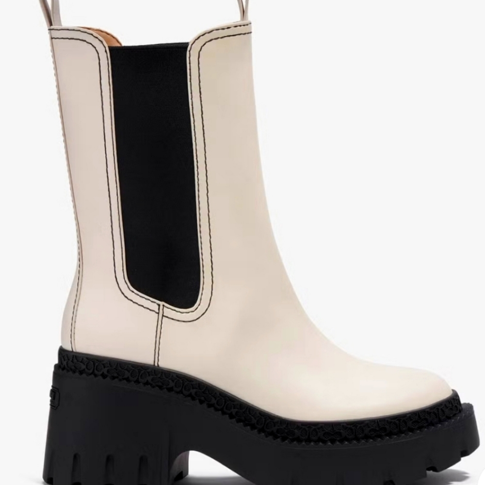 Coach Alexa Leather Heeled Chelsea Boots  10